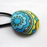 Ponytail Holder, Turquoise Lime Yellow