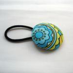 Ponytail Holder, Turquoise Lime Yellow