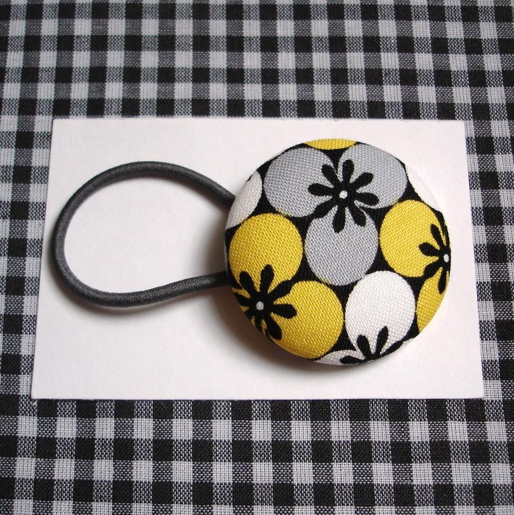 Xl Ponytail Holder, Gray Black And Yellow